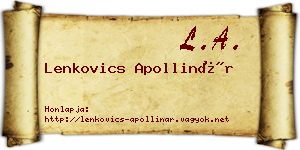 Lenkovics Apollinár névjegykártya